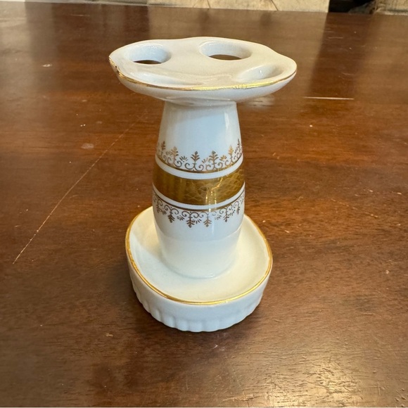 Porcelain Toothbrush Holder Regal Gold Andre Richard Made in Japan Vintage - Picture 13 of 15